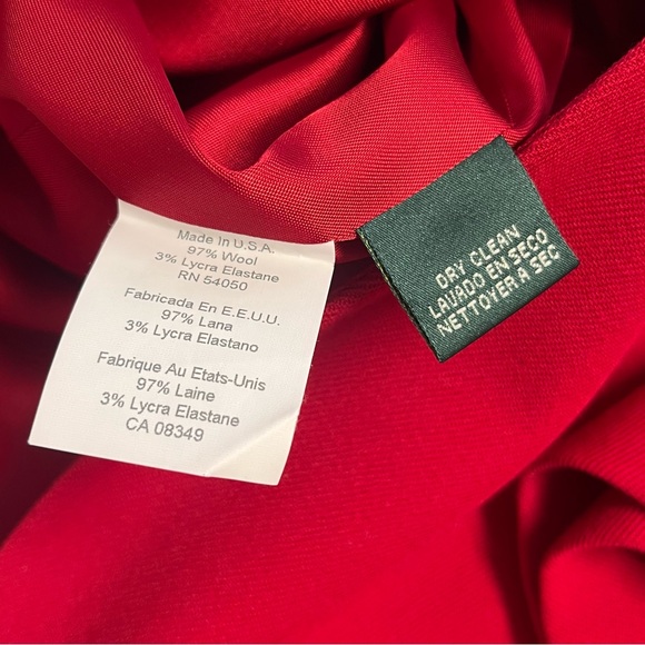 Lauren Ralph Lauren 16 XL Wool Blazer Jacket RL Lined Christmas Red - Picture 7 of 7